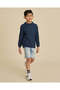 Boys Navy Cable Knit Sweater - 5