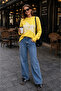 Unisex Star Patterned Oversize Crew Neck Knit Sweater