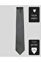 White Patterned Thin Black Tie – 7 cm Wide - 4