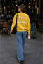 Unisex Star Patterned Oversize Crew Neck Knit Sweater - 2