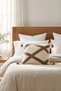 Colorful Geometric Cross Line Pattern Embossed Punch Embroidered Tasseled Cotton Decorative Throw Pillow Cover 42X42 cm - 4