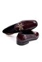 Burgundy Color Laceless Genuine Leather Men's Shoes - 2