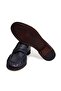Dark Blue Color Laceless Genuine Leather Men's Shoes - 2