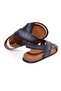 Gray Color Laceless Genuine Leather Men's Sandals - 2