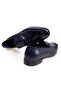 Dark Blue Color Laceless Genuine Leather Men's Shoes - 2