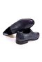 Dark Blue Color Laceless Genuine Leather Leather Sole Men's Shoes - 2