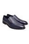 Dark Blue Color Laceless Genuine Leather Men's Shoes