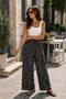 Viscose Basic High Waist Wide Leg Lace-Up Women's Trousers Dasanli - 3