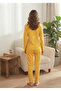 Women's Milan Long Sleeve Chick Patterned 100% Cotton Crew Neck Pajama Set - 4