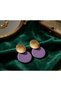 Women's Matte Purple Double Circle Dangle Earrings in Gold Color - Modern Geometric Stylish Design Daily and Special Occasion Jewelry - 5
