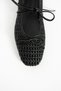 Marta Women's Ecru Round Toe Knitted Ballerina Lace-Up Comfortable Daily Shoes - 3
