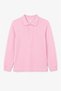 Girls & Boys Unisex Pink 100% Cotton Polo Collar Long Sleeve 2-Piece T-Shirt - 2