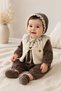 Baby Girl Newborn Premium Velvet Jumpsuit Plush Vest Bonnet Booties Gift Boxed Mevlüt Set Gift - 2