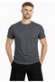 Men's Dark Gray Melange Short Sleeve Cotton T-Shirt-D405