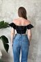 Black Ruffled Underwire Blouse - 3