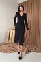 Black Polka Dot V-Neck Rose Dress