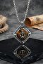 Anchor Figured Tiger's Eye Stone Necklace Stainless Steel Chain 902910