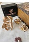 Set of 3 Mink Gold Ombre Lotus Flower Hair Clips - Summer Hawaiian Flower Hair Clips - 2