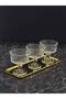 Gold Vita 3-Piece Glass Bowl Set with Tray, Breakfast, Snack, and Sauce Serving Container with Baton Tray, 4 Pieces - 3