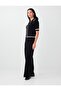 Black High Waist Zippered Cotton Woven Trousers - 2