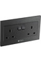 TOEFL | Wall Socket With Switch | 20W 7x14cm Graphite Grey Recessed Installation 25 Years | Recessed Wall Electrical Socket | KSA Home Office Use - 2