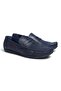 Dark Blue Coco Suede Dark Blue Color Laceless Genuine Leather Men's Shoes