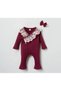 Baby Girl Child Stylish Luxury Gift Lace Collar Bowknot Knitwear Jumpsuit - Newborn Jumpsuit - Seasonal Jumpsuit 3-6-9-12 Months - 2