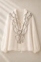 Piping and Ruffle Blouse Ecru