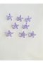Hair Accessories and Hair Cubes - Purple Color with Star Flowers (8 Pieces) - 4