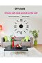3D Wall Clock Sticker Black 40x40cm, Large 3D DIY Wall Clock Frameless Wall Clock Big Roman Numerals Clock Giant Mirror Wall Clock for Living Room Bedroom Wall Home Decorations - 2