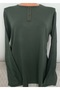 Er Clothing Summer Combed Cotton Blouse Long-Sleeve O-Neck Green - 3