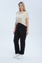 Women's High Waist Carrot Cut Stretch Fabric Pants - Black 7XL - 5