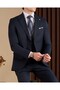 Italian Style Men's Double-Sided Jacket Vest Pants Suit Navy Blue T20063-02 - 3