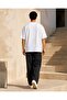 White Oversize Minimal Turtle Print Design T-Shirt - 5