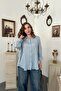 Blue Embroidered Oversize Shirt - 3