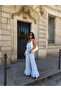 Flywheel Detailed Strap Blouse Wide Leg Pants Set