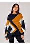 Women's Oversize Geometric Patterned Knitwear Sweater