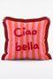 Striped Fish, Lobster and Ciao Bella Written 4-Piece Fringed Throw Pillow Cover Set - 5