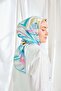 Twill Silk Scarf Abstract Blue - 4