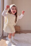Girl's Knitwear 4-Piece Set: Tasseled Sweater, Skirt, Headband, Socks - 7