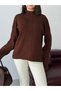Women's Stand Collar Oversize Knitwear Sweater Long Sleeve Relaxed Fit Stylish Daily Combination - 4