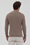 Pales Men's Mink Hair Braided 100% Cotton Crew Neck Sweater - 8