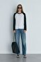 Black Reglan Double Color T-Shirt - 5
