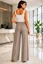 Women's Linen Blend High-Waisted (Wide-Leg) Palazzo Trousers