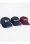 Dad & Mom & Brother College Font 3-Piece Washable Navy Blue Burgundy Baseball Cap - 2