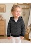 Children's Hooded Zippered Cardigan Black and White Patterned Unisex 3-4 Years Old - 3