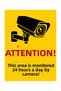 24 Hours Monitored by Camera Warning Sign Pvc 25X35 cm - 2