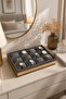 12-Compartment Watch and Jewelry Organizer with Gold Stripes - Smoked - 2
