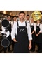 10 Pieces of Black Professional Kitchen Aprons with Your Logo - Cotton Fabric Chef Apron with Water Repellent