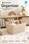 Jute Cornered Saddle 26 L Multi-Purpose Storage and Transport Basket Laundry Toy Organizer - 4